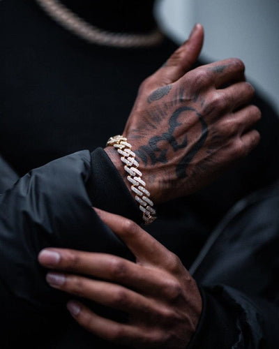 Bracelet 12 MM Straight Edge Cuban Link Bracelet - Gold