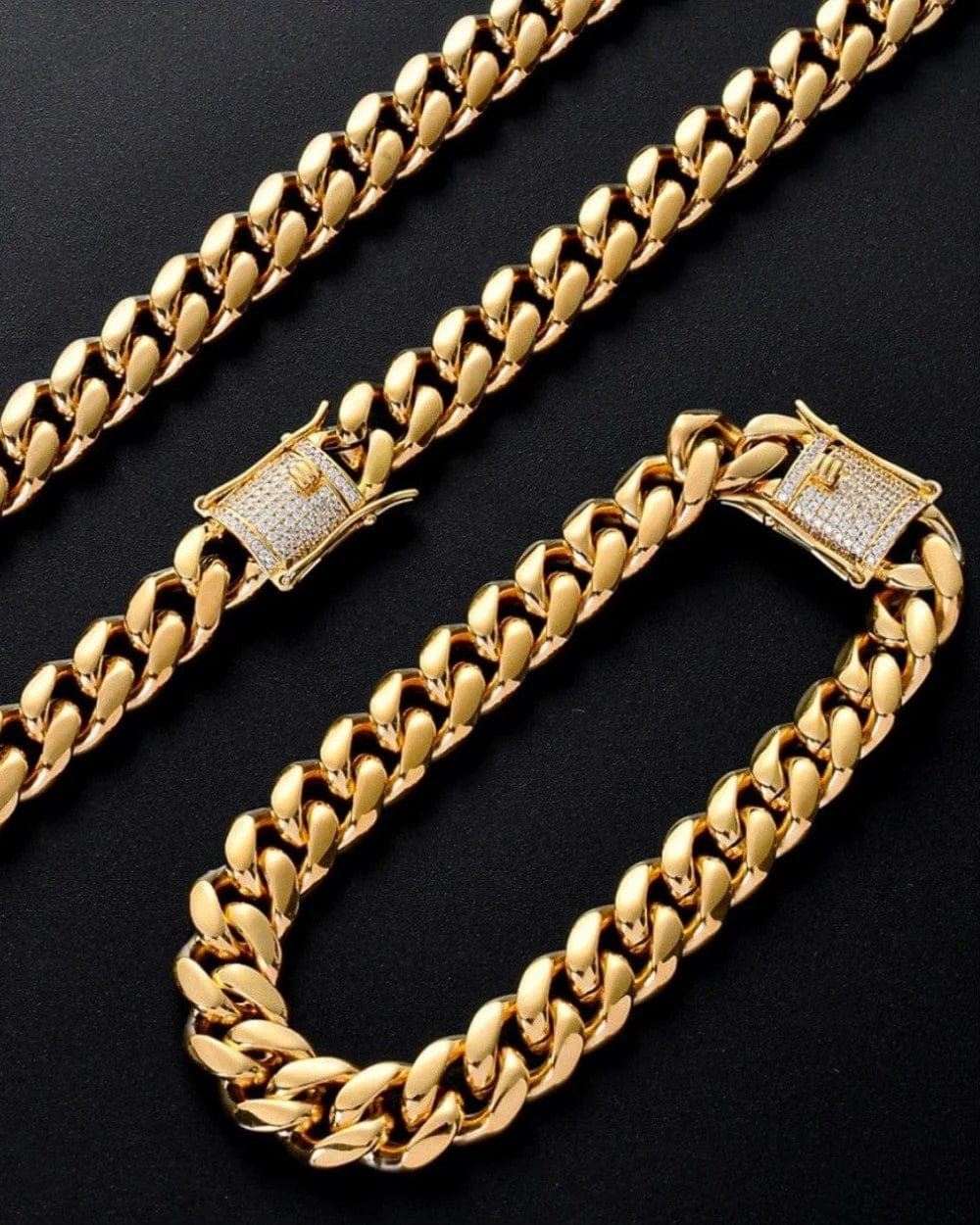 Chain 10 MM Plain Cuban Link Chain - Gold