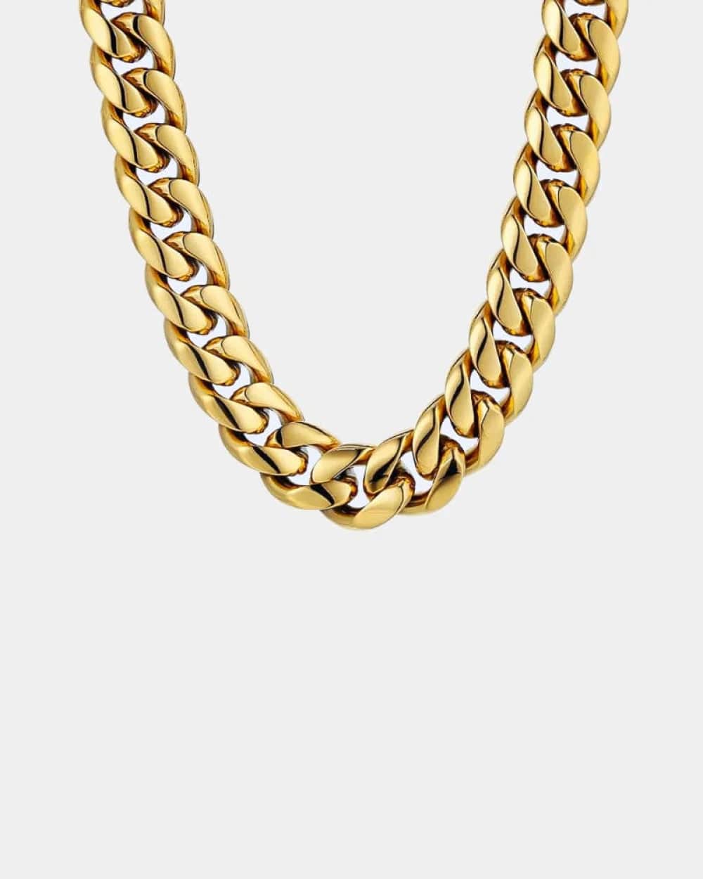 Chain 10 MM Plain Cuban Link Chain - Gold