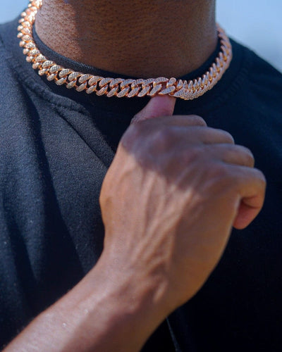 Chain 12 MM Cuban Link Chain - Rose Gold