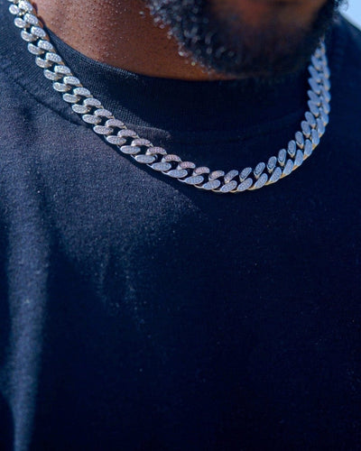Chain 12 MM Cuban Link Chain - White Gold