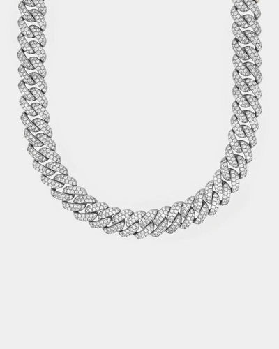 Chain 12 MM Cuban Link Chain - White Gold