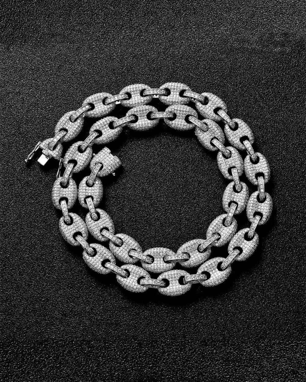 Chain 12 MM Gucci Link Chain - White Gold