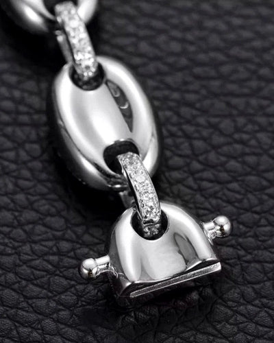 Chain 12 MM Gucci Link Chain - White Gold