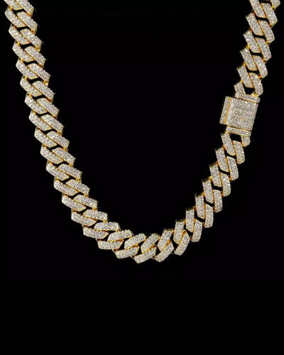 Chain 12 MM Straight Edge Cuban Link Chain - Gold