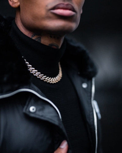 Chain 12 MM Straight Edge Cuban Link Chain - Gold
