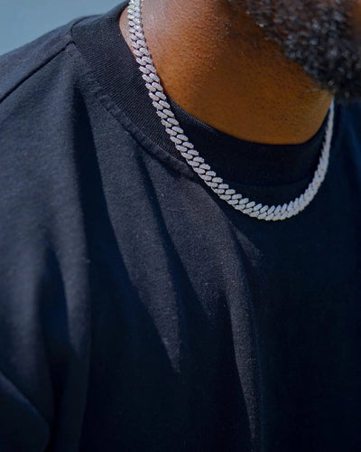 Chain 8 MM Cuban Link Chain - White Gold