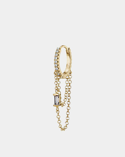 Earrings Double Chain Earrings - Gold