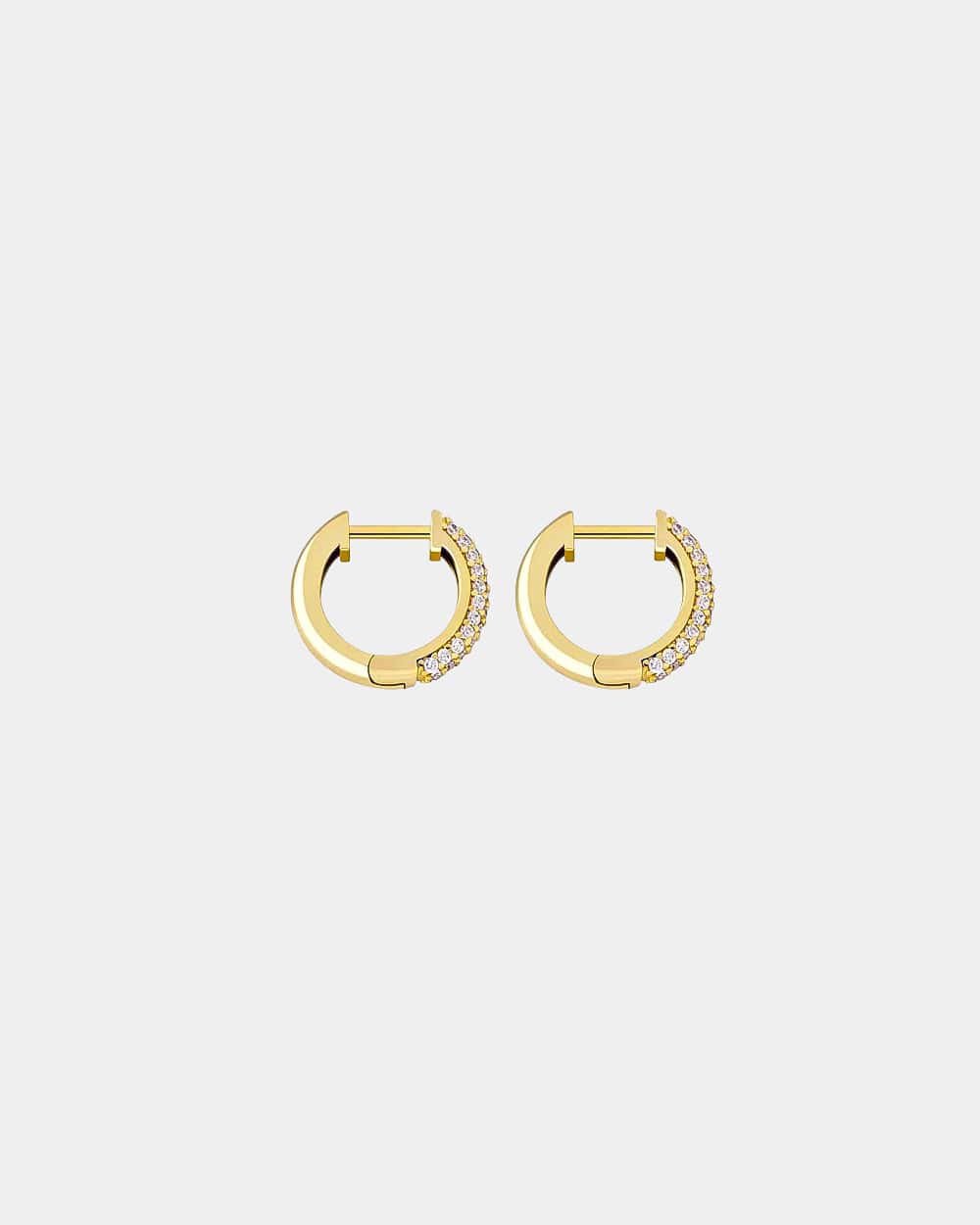 Earrings Iced Hoop Earrings - Gold