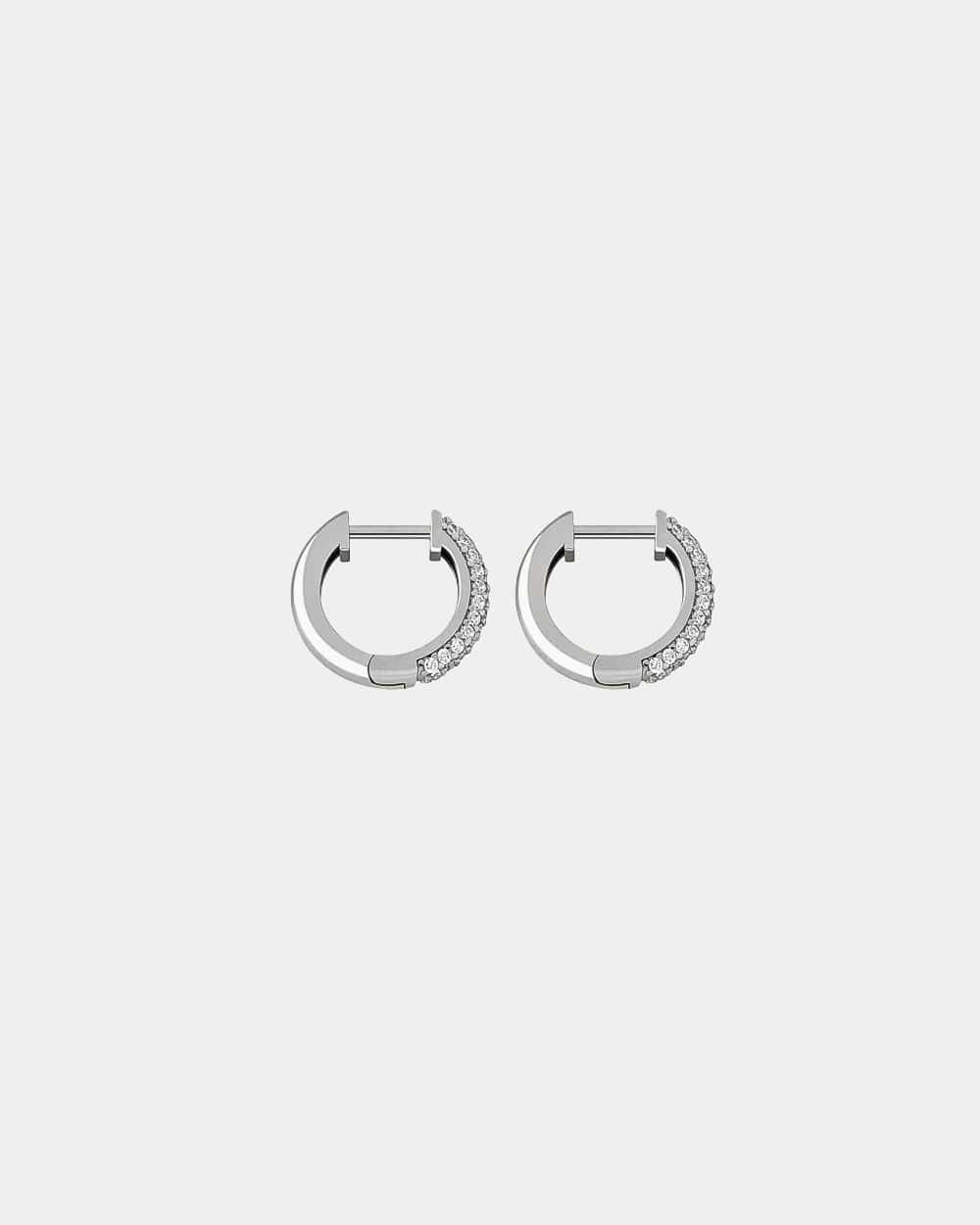 Earrings Iced Hoop Earrings - Silver