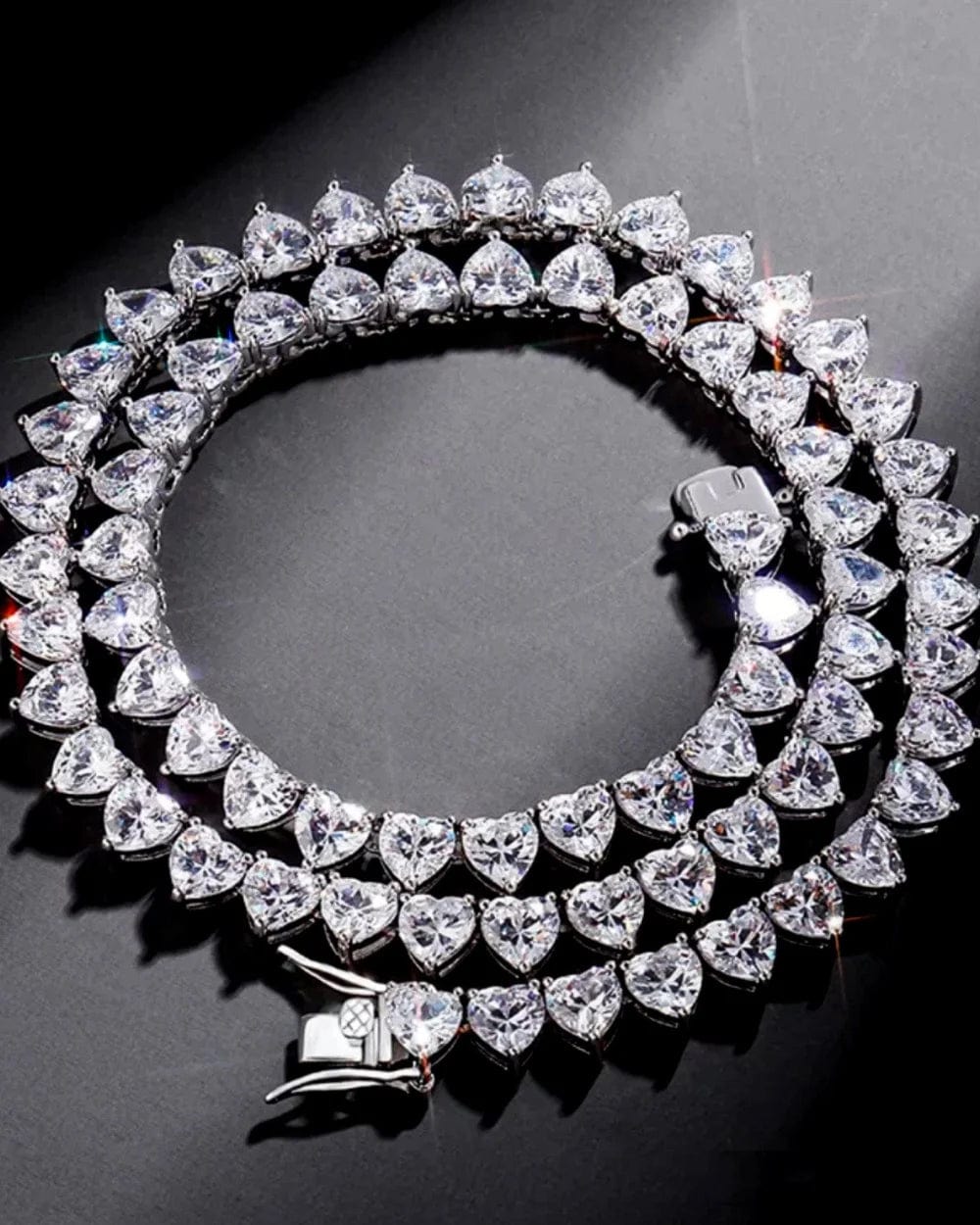 Heart Chain - White Gold