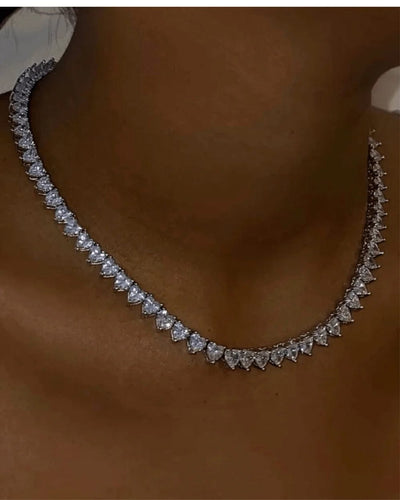 Heart Chain - White Gold