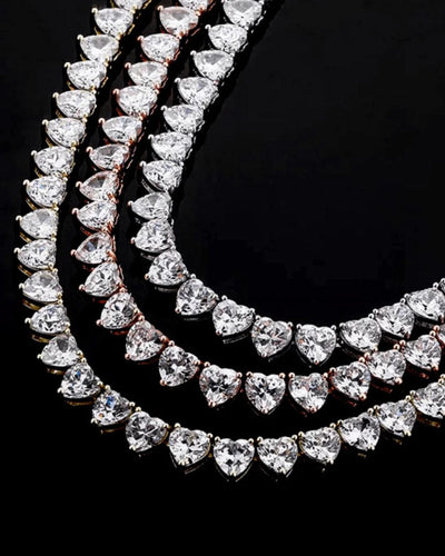 Heart Chain - White Gold