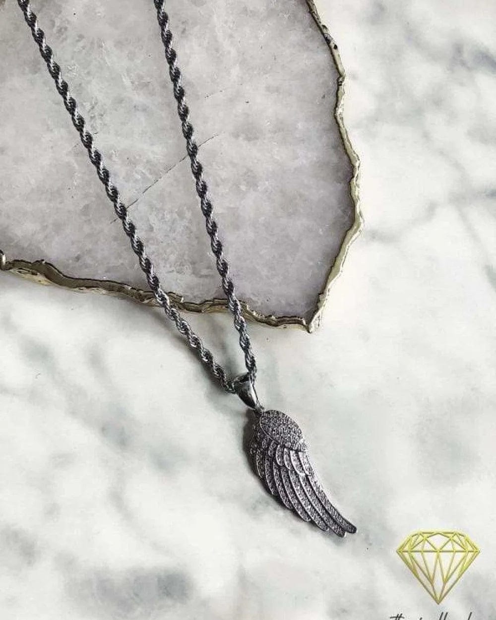 Pendant Angel Wing - White Gold