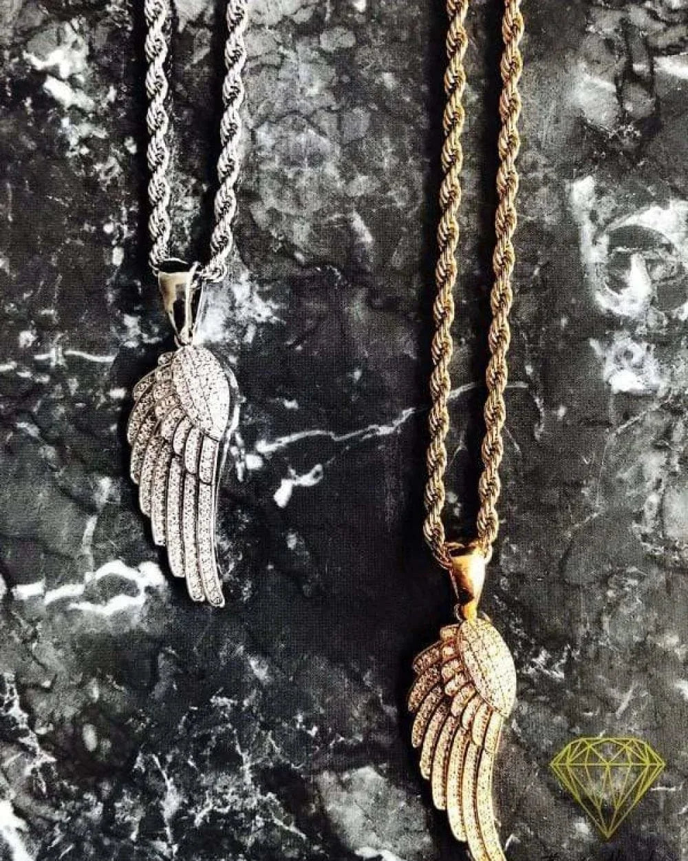 Pendant Angel Wing - White Gold
