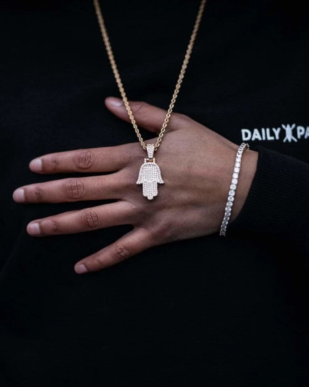 Pendant Diamond Fatma Hand - Rose Gold
